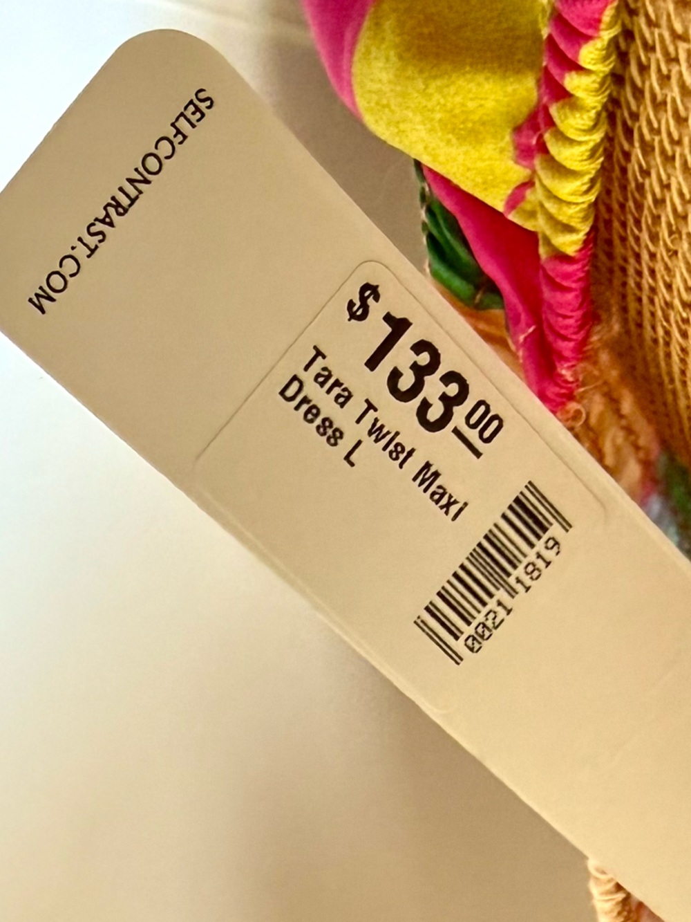 NWT π©·π§‘π Self Contrast Maxi Dress Tropical Floral Print Resort Vacation Sz LARGE - Picture 6 of 8